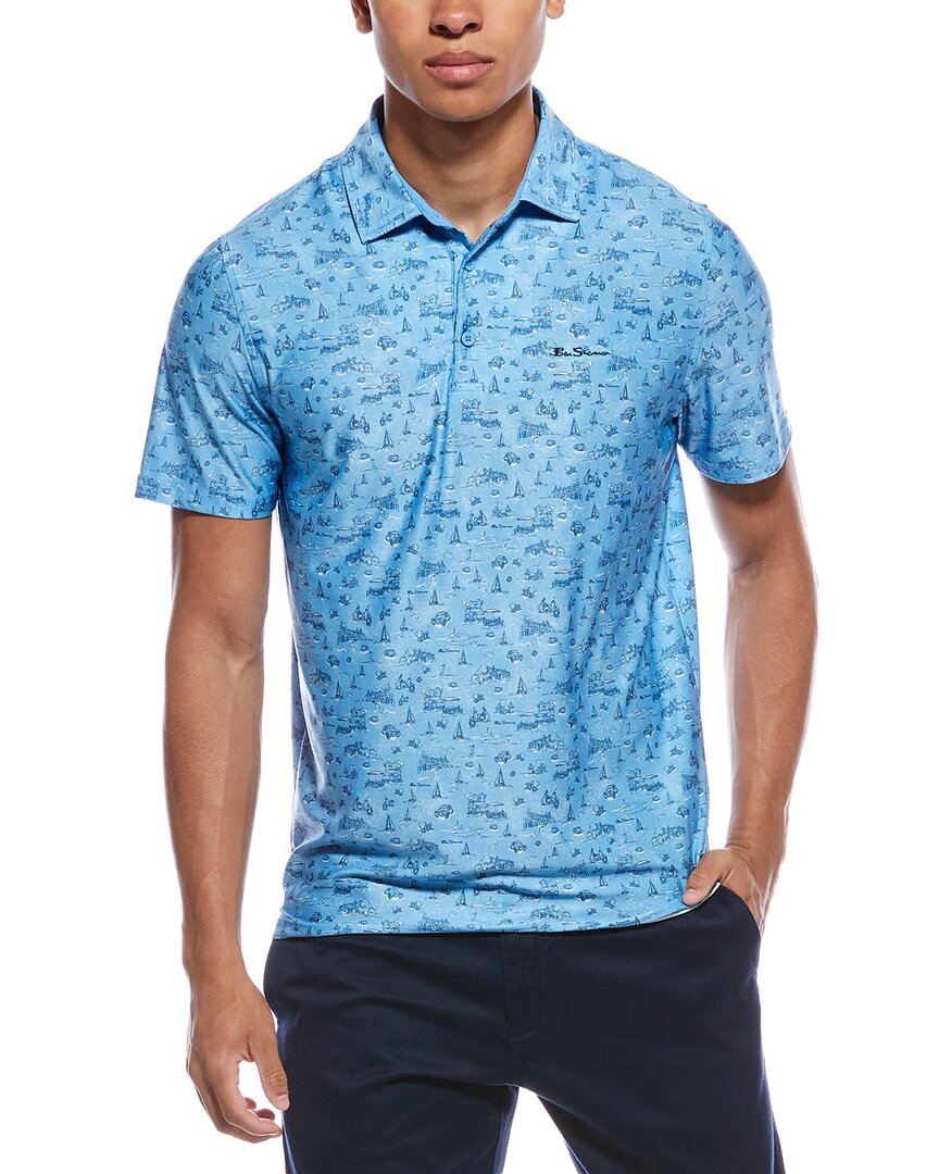 mens Sports Fit Polo Shirt, s, Blue
